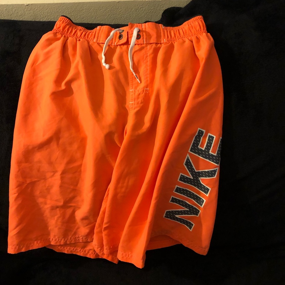 Nike Neon Orange Swim Trunks